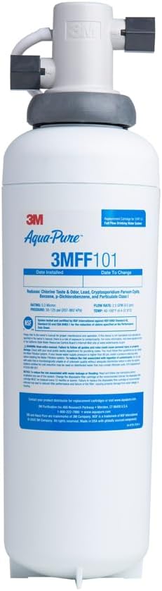 3M Aqua Pure 3MFF100 – Sistema Di Filtraggio Acqua Potabile Ad Alto Flusso, 2,5 Galloni Al Minuto, Prodotto Negli USA - 3