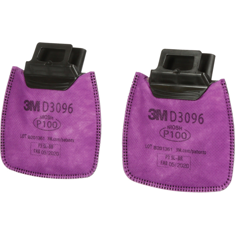 3M™ D3096 P100 Secure Click™ Particulate Filter with Nuisance Level Acid Gas Relief. Pair