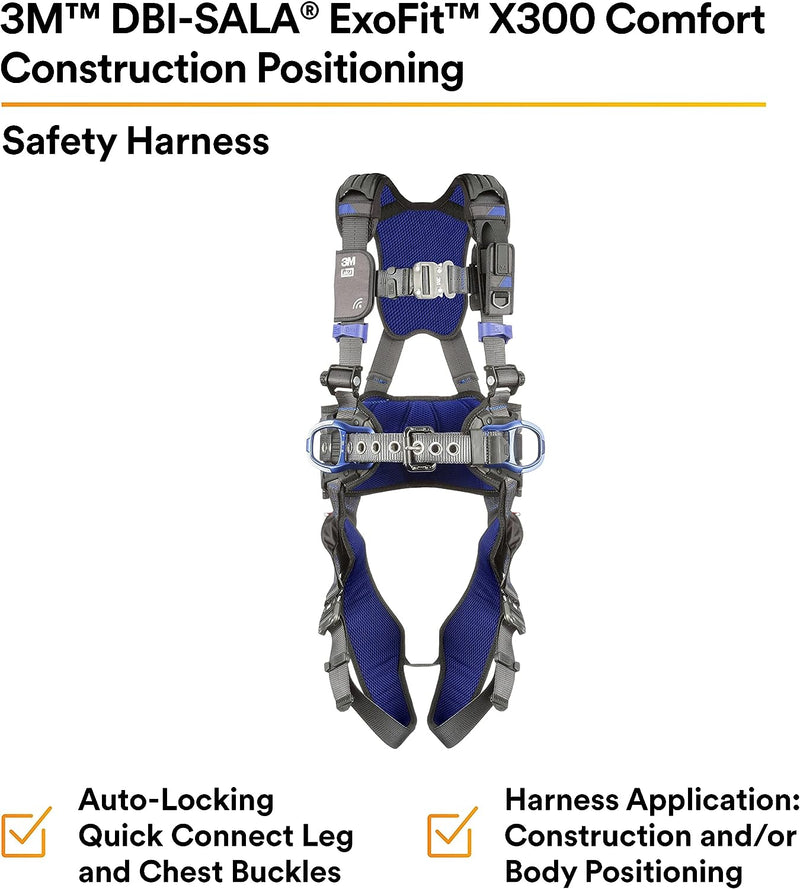 3M DBI-SALA ExoFit NEX 1113133C Comfort Construction Positioning Safety Harness, 2XL. Each