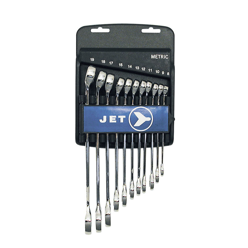 JET 700182 Long Metric Fully Polished Combination Wrench Set, 11-Piece.