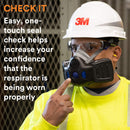 3M Respirator, Secure Click Half Face Reusable Respirator with Speaking Diaphragm and Push Button Seal Check, HF-801SD, Sweeping, Sanding, Grinding, Sawing, Dust, Small