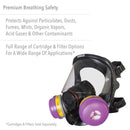 7600 Series Silicone Full Facepiece with Welding Attachment, 5 Strap Head Harness & Dual Cartridge Connectors, Size Small