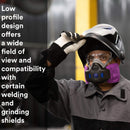 3M Respirator, Secure Click Half Face Reusable Respirator with Speaking Diaphragm and Push Button Seal Check, HF-801SD, Sweeping, Sanding, Grinding, Sawing, Dust, Small
