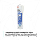 3M 4000UV-CART-WHT Marine Sealant Fast Cure, 06580, white, 0.1 gal (378.54 mL), cartridge. Each