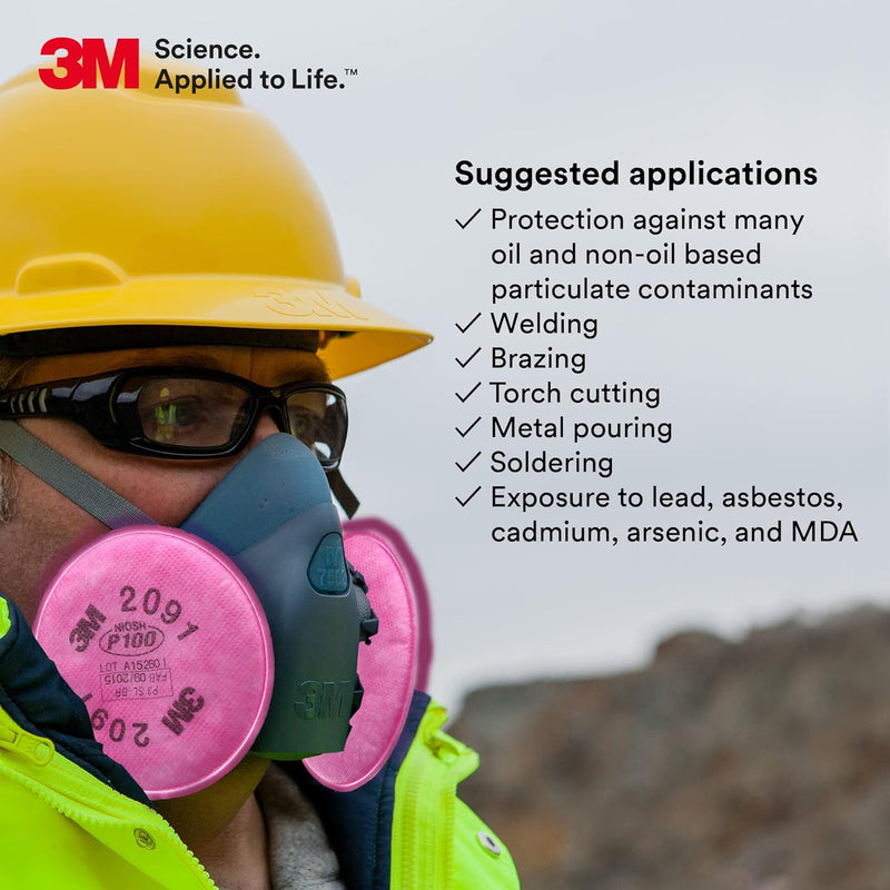 PK/1 Pair: 3M 2091 P100 Particulate Filters, NIOSH Approved