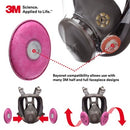 PK/50 Pairs: 3M 2096 Particulate Filter, P100, with nuisance level acid gas relief