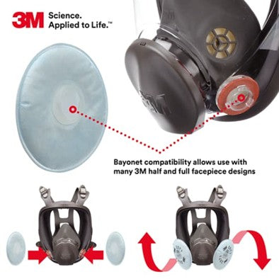 3M 2071 2000 Series Respirator Filter, Particulate, P95. One Pair