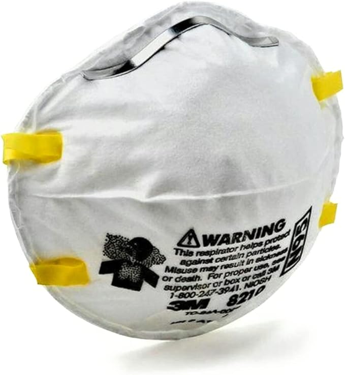 Case/20: 3M 8210 NIOSH Disposable Particulate N95 Respirator