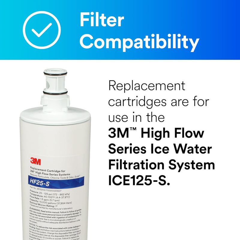 3M HF25-S Replacement Cartridge with Scale Inhibitor for ICE125-S Water System. Each