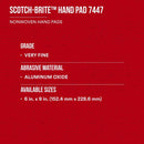 PK/20: 3M Scotch-Brite 7447 PRO Hand Pad - Surface Preparation Pad, 9 in x 6 in (22.86 cm x 15.24 cm)