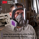 3M 6900 Full Face Reusable Respirator, Lightweight Silicone Large. Each