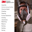 3M 6900 Full Face Reusable Respirator, Lightweight Silicone Large. Each