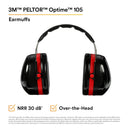 3M PELTOR Optime H10A Earmuffs - Headband -  (NRR)*: 30 dB. CSA Class. Each