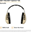 3M PELTOR H6A/V Optime 95 Earmuffs, Over-The-Head. Each