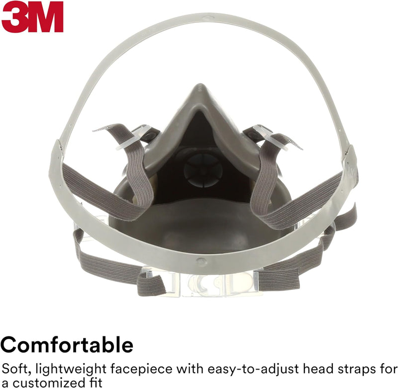 3M 6100 Half Facepiece Reusable Respirator, Small. Each