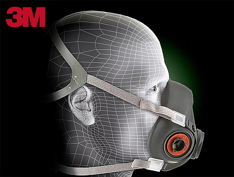 3M 6100 Half Facepiece Reusable Respirator, Small. Each