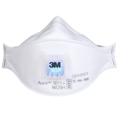 3M 9211+ Aura N95 Disposable Particulate Respirator Mask. Box/10 Each