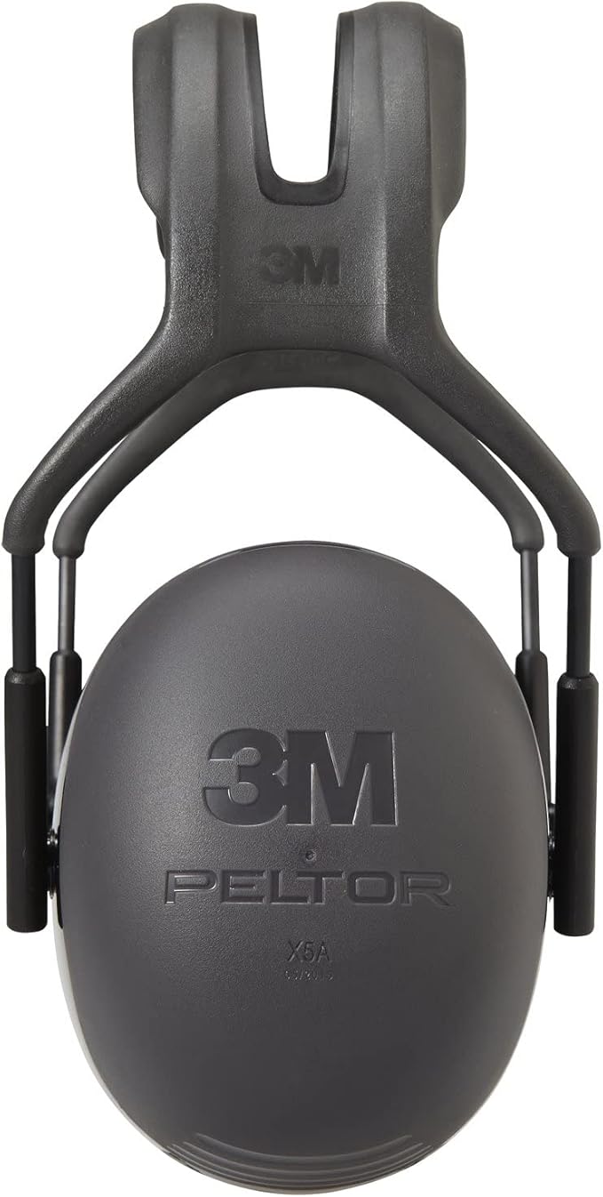 3M X5A Over-The-Head Hearing Protection Ear Muffs, Noise Protection, NRR 31dB, Construction, Manufacturing, Maintenance, Automotive, Black