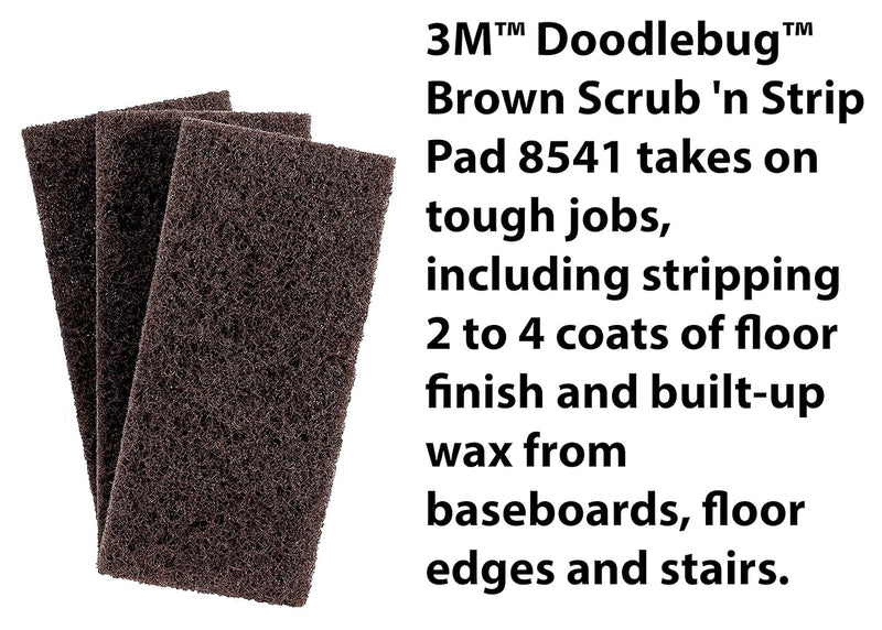 PK/10: 3M Doodlebug 8541 Utility Pad, Brown, 4-5/8 in x 10 in