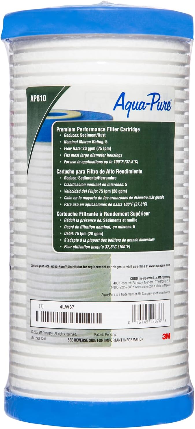 3M Aqua Pure AP810 Whole House Replacement Filter For Cleaner Drinking Water. Each