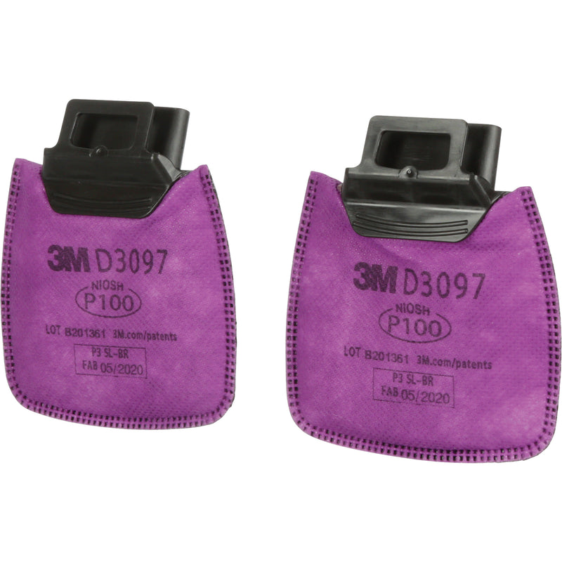 3M™ D3097 P100 Secure Click™ Particulate Filter with Nuisance Level Organic Vapour Relief. Pair