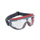 3M GoggleGear GG501SGAF Splash Goggle with Clear Scotchgard Anti-Fog Lens, black/red. Each