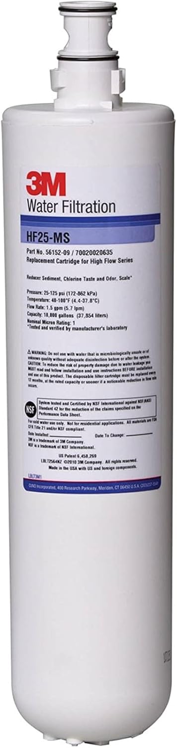 3M HF25-MS High Flow Replacement Water Filtration Cartridge/Filter. Each