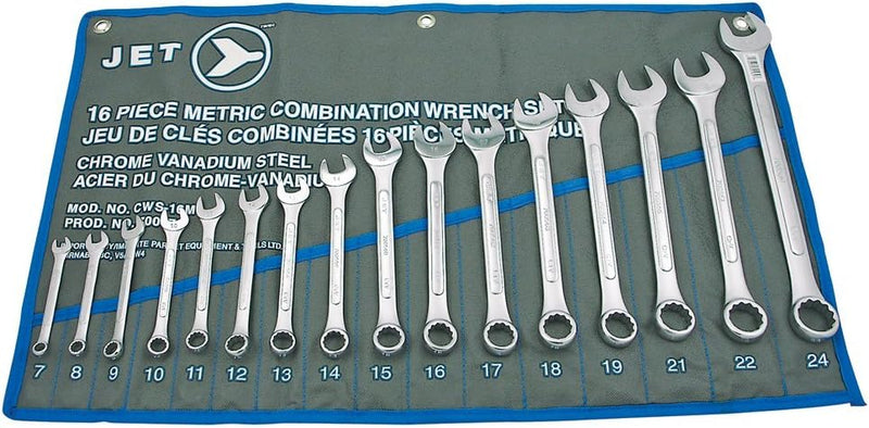 JET 700173 16-Piece Metric Raised Panel Combination Wrench Set. Each