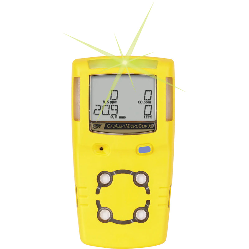 Honeywell BW MCX3-XWHM-Y-NA MicroClip X3 Multi-Gas Detector, LEL - CO - H2S -O2. Each