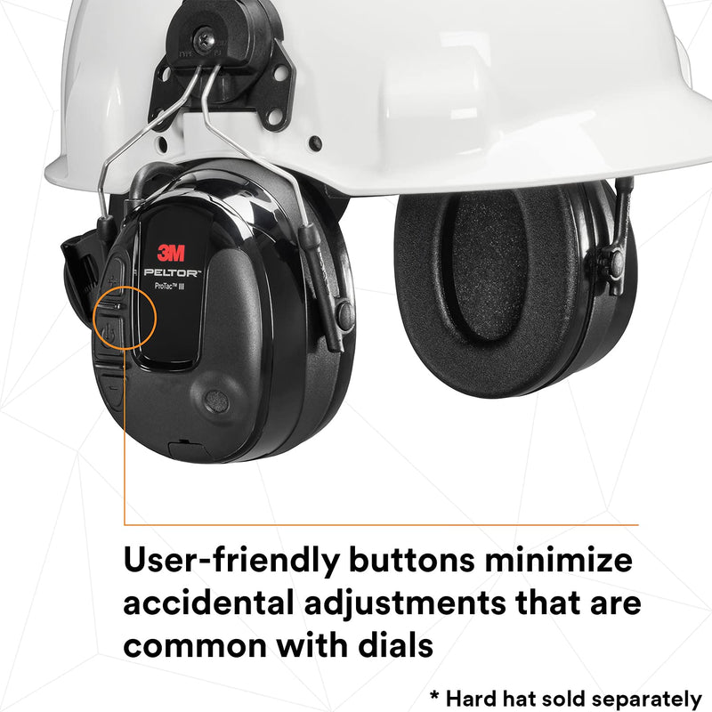 Clearance..Open Box..3M PELTOR MT13H221P3E ProTac III Headset with Hard Hat Mount Attachment. Each
