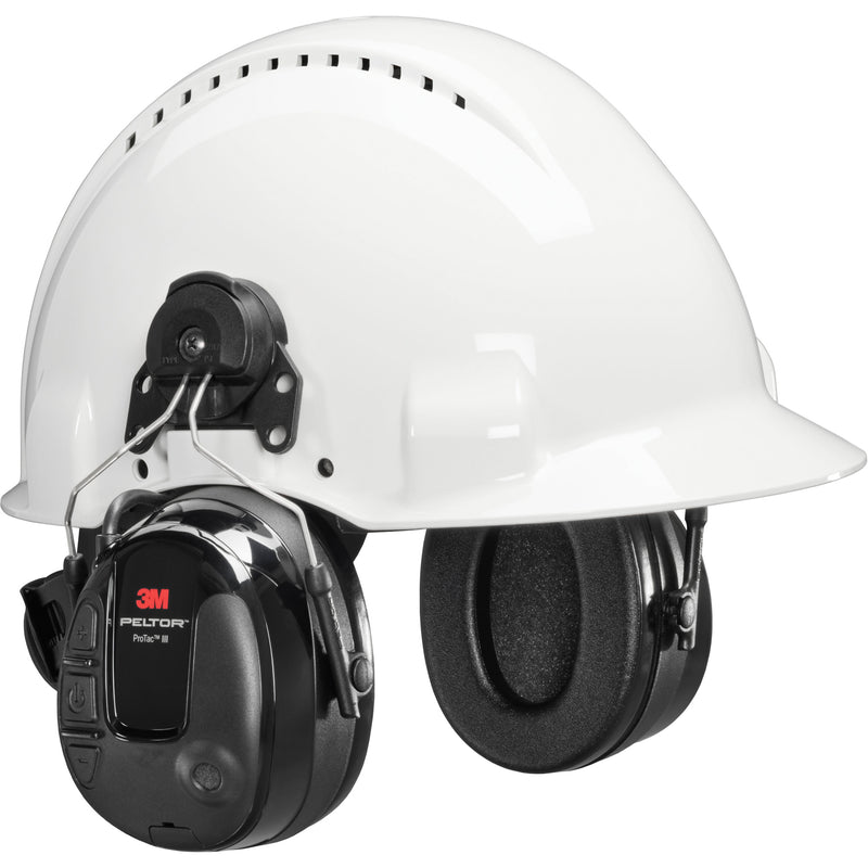 Clearance..Open Box..3M PELTOR MT13H221P3E ProTac III Headset with Hard Hat Mount Attachment. Each