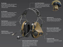 3M PELTOR MT14H418A-47 CY ComTac VIII Single Comm Headset, Nexus 4-Con, Coyote Brown. Each