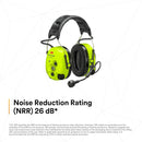 3M PELTOR MT15H7AWS6 WS ProTac XPI Level Dependent Bluetooth Headset, Headband, Yellow, NRR 26 dB, CSA A