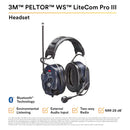 3M Peltor LiteCom PRO III MT73H7A4D10NA Headset, NRR 28dB