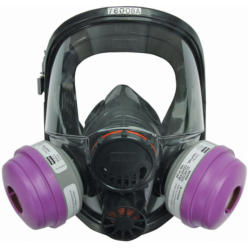 Case/10: North 760008A 7600 Series Full Facepiece Respirator, Silicone, Medium/Large