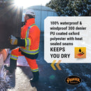 Clearance... Pioneer V1120651-XL Hi-Vis Quilted Safety Overalls - 100% Waterproof - Hi-Vis Orange - XL