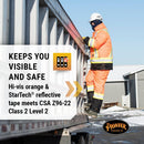 Clearance... Pioneer V1120651-XL Hi-Vis Quilted Safety Overalls - 100% Waterproof - Hi-Vis Orange - XL