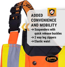 Clearance... Pioneer V1120651-XL Hi-Vis Quilted Safety Overalls - 100% Waterproof - Hi-Vis Orange - XL