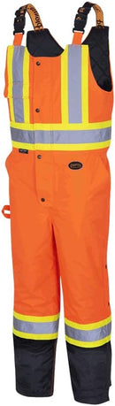 Clearance... Pioneer V1120651-XL Hi-Vis Quilted Safety Overalls - 100% Waterproof - Hi-Vis Orange - XL