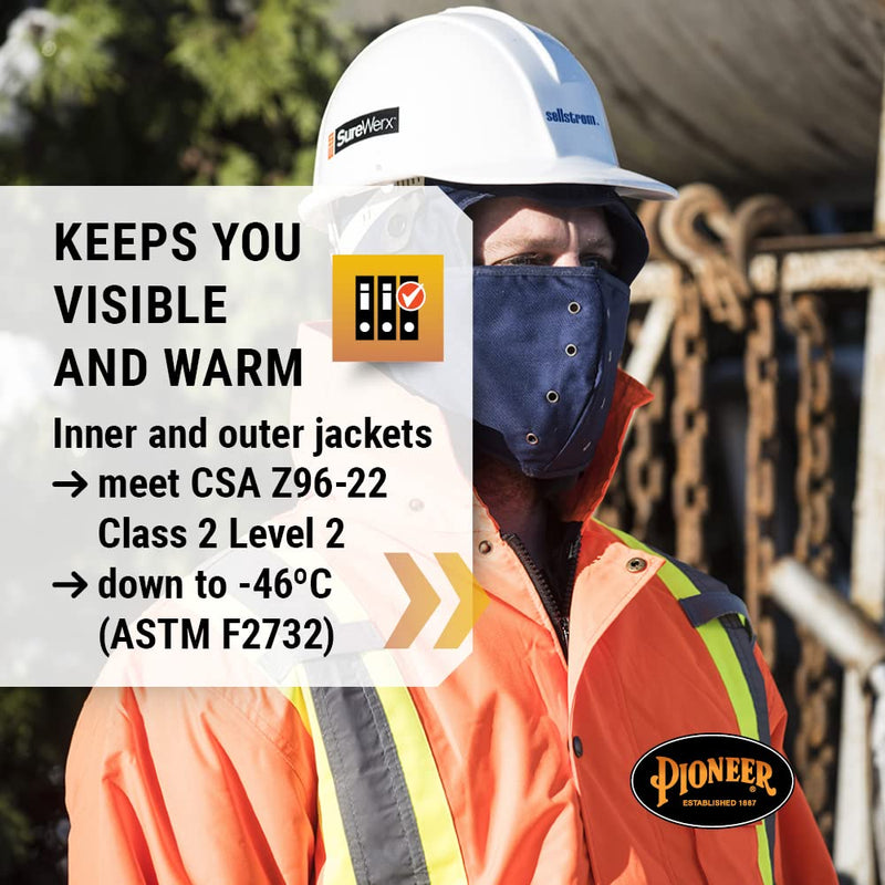 Clearance... Pioneer V1120150-2XL Hi-Vis 7-in-1 Waterproof Parka – Hi-Vis Orange – 2XL