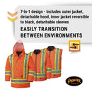 Clearance... Pioneer V1120150-XL Hi-Vis 7-in-1 Waterproof Parka – Hi-Vis Orange – XL