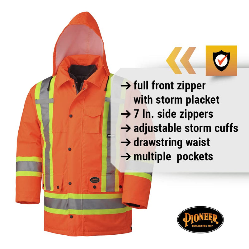 Clearance... Pioneer V1120150-2XL Hi-Vis 7-in-1 Waterproof Parka – Hi-Vis Orange – 2XL