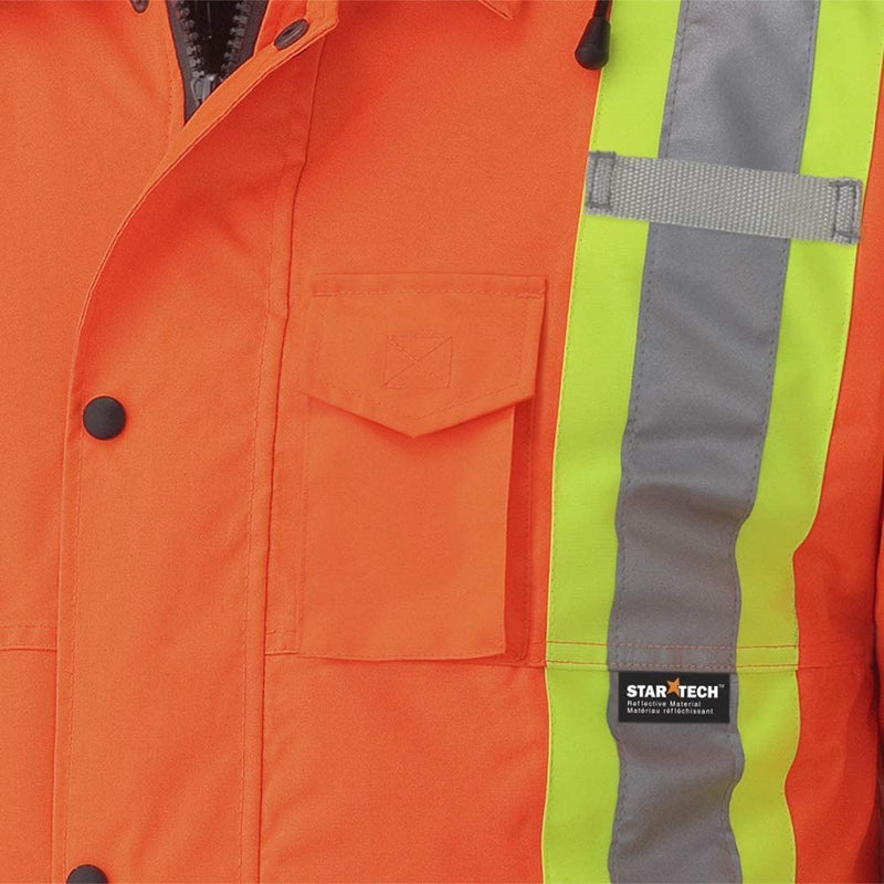 Clearance... Pioneer V1120150-2XL Hi-Vis 7-in-1 Waterproof Parka – Hi-Vis Orange – 2XL