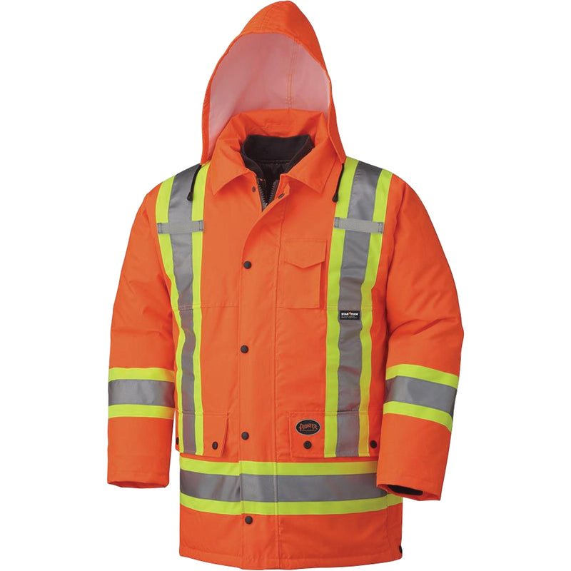 Clearance... Pioneer V1120150-2XL Hi-Vis 7-in-1 Waterproof Parka – Hi-Vis Orange – 2XL