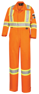 Pioneer V2520250-52 High Visibility FR Rated & Arc Rated Safety Coveralls, Size 52, High Visibility Orange, 11 cal/cm²