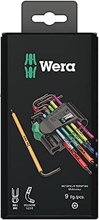 Wera 4013288170125-05073599001 Torx Bo Multicolor L-Key Set 9 Pieces. Each