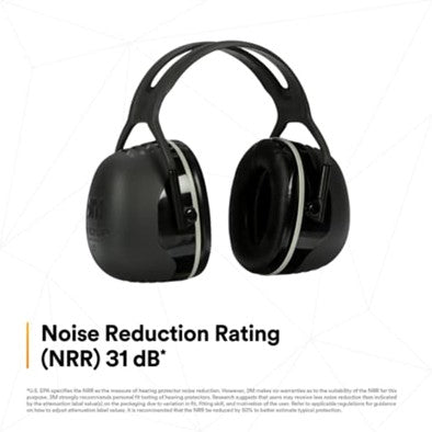 3M PELTOR X5A Over-The-Head Ear Muffs, Noise Protection, NRR 31dB, Black. Each
