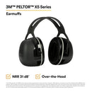 PK/10: 3M PELTOR X5A Over-The-Head Ear Muffs, Noise Protection, NRR 31dB, Black
