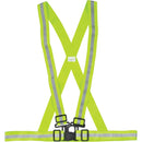 Zenith SEF118 Standard-Duty Safety Harness, High Visibility Lime-Yellow, Silver Reflective Color, Large. Each