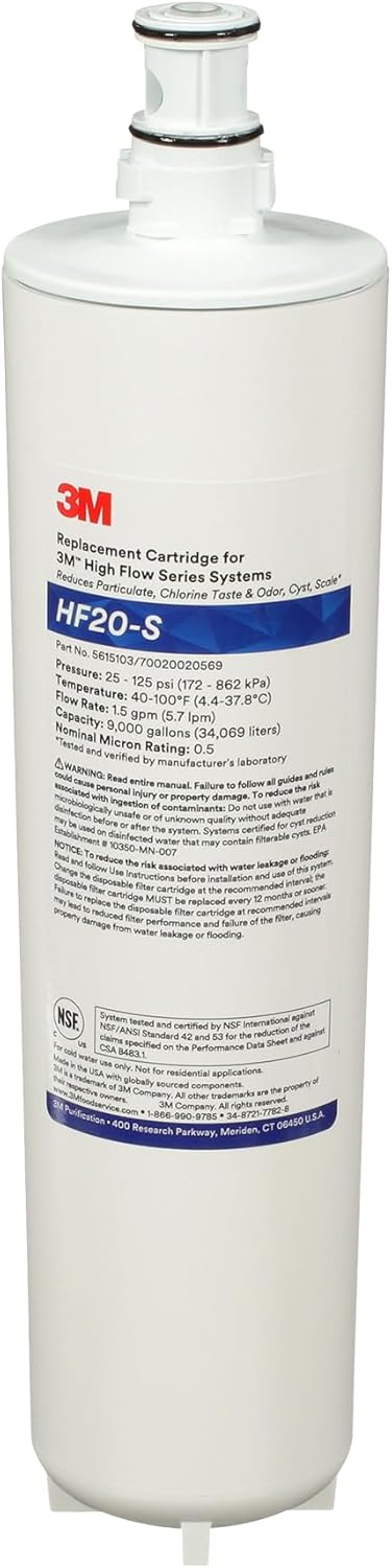 PK/4: 3M HF20-S Commercial Water Filter Cartridge, for ICE120-S Water System